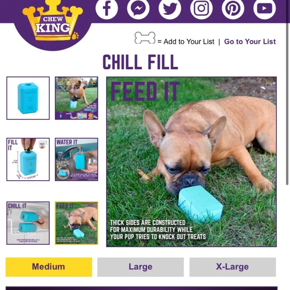 Chew KING ChillFill Medium up to 25 LBS